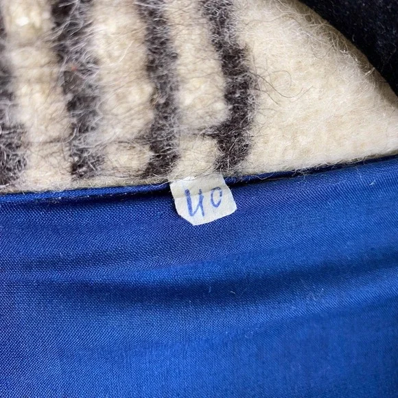 Vintage Cream Wool Knit Fringed Southwestern Birds Full Zip Jacket Coat - Picture 12 of 15